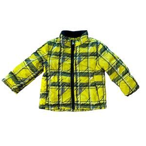 Healthtex Warm and Fun Plaid Yellow and Green Infant Puffer Jacket, Size 18M